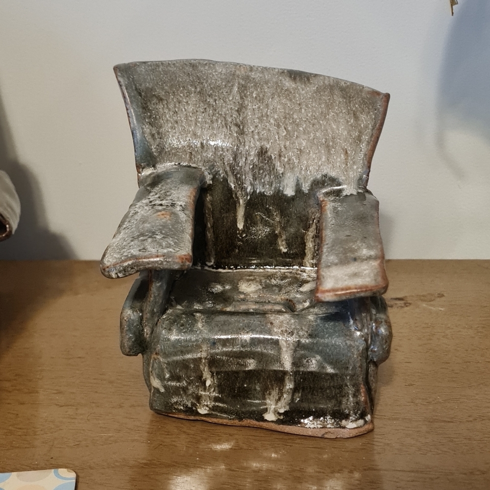 Handcrafted Ceramic Armchair For Electronics